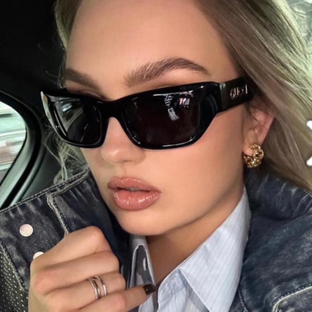 New Authentic Gucci Gray Rectangular Sunglasses G… - image 7